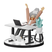 3d illustration förstärkning arbete liv med din dator eller bärbar dator png