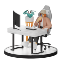 3d Illustration verbessern Arbeit Leben mit Ihre Computer oder Laptop png