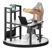 3d illustration förstärkning arbete liv med din dator eller bärbar dator png