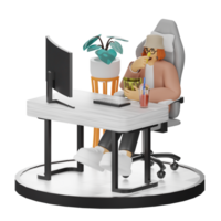 3d Illustration verbessern Arbeit Leben mit Ihre Computer oder Laptop png