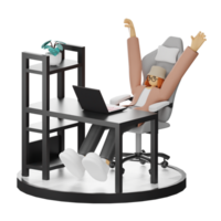 3d illustration förstärkning arbete liv med din dator eller bärbar dator png