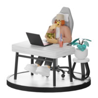 3d Illustration verbessern Arbeit Leben mit Ihre Computer oder Laptop png