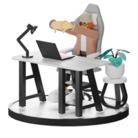 3d Illustration verbessern Arbeit Leben mit Ihre Computer oder Laptop png