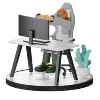 3d ilustrações do trabalhando mãos em com computadores png