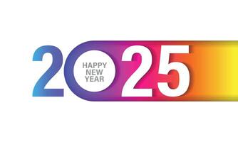 contento nuevo año 2025 saludo tarjeta diseño modelo. vector