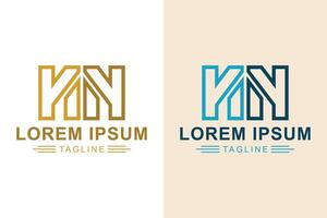 Building logo. Abstract letter logo N N with building. Creative logo professional. simple design editable vector