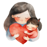 Cute A heart-shaped icon with mother png