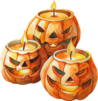 snijwerk pompoen kaars houders voor een feestelijk halloween gloed png