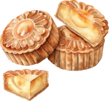 crema pasticciera mooncakes acquerello png