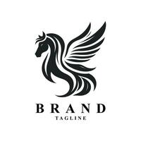 Winged horse logo vector