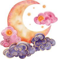 Mid Autumn Festival Moon and Cloud png