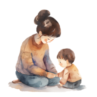 Cute An icon of a mother and child playing together png