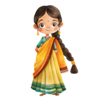 Cute Indian Housewives mother working illustration png