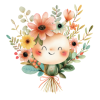Cute Playful Quirky Happy Mother Day Bouquet Sticker png