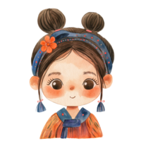 Cute Spain mother portrait png