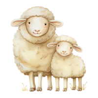 cute Mother and Baby Sheep png