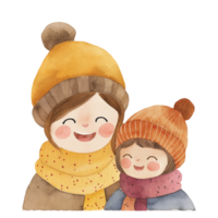 Cute mother and child laughing portrait png