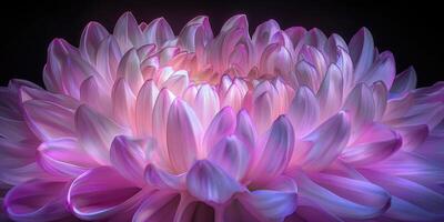 pink and purple chrysanthemum closeup flower, ai photo