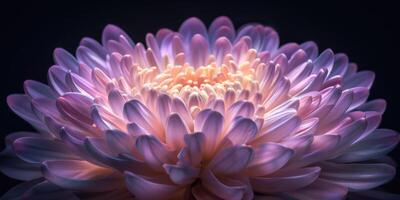 pink and purple chrysanthemum closeup flower, ai photo