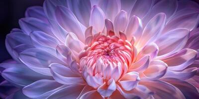 pink and purple chrysanthemum closeup flower, ai photo