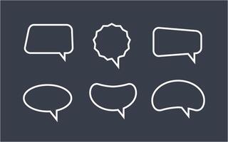 Line art speech bubble set vector