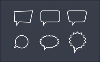 Speech bubble line art collection vector