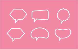 Line art of speech bubble set design vector