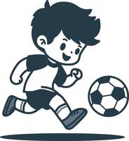 Kid playing soccer illustration vector