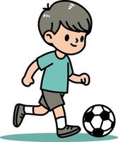 Kid playing soccer illustration vector