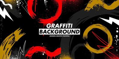 Graffiti background with throw-up and tagging hand-drawn style. Street art graffiti urban theme in format. vector
