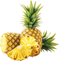 Yummy pineapple cut piece isolated on a transparent background png