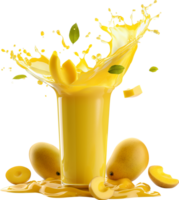 Mango Saft Spritzen isoliert auf ein transparent Hintergrund png