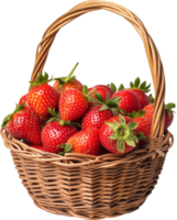 Strawberry basket isolated on a transparent background png