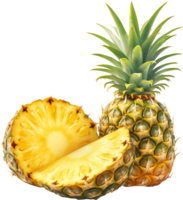 healthy pineapple slice fruit isolated on a transparent background png