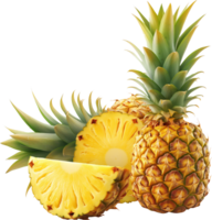 healthy pineapple slice fruit isolated on a transparent background png