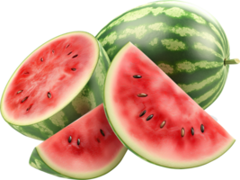 Watermelon with slice isolated on a transparent background png