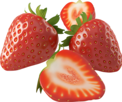 Strawberry slice isolated on a transparent background png