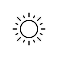 sun line icon vector