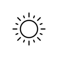 icono de línea de sol vector