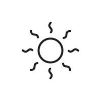 icono de línea de sol vector