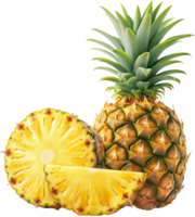 healthy pineapple slice fruit isolated on a transparent background png