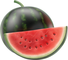 Wassermelone mit Scheibe isoliert auf ein transparent Hintergrund png