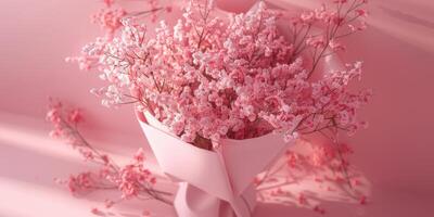 pink flower bouquet arrangement gift, ai photo