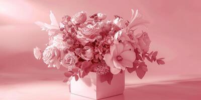 rosado flor ramo de flores arreglo regalo, ai foto