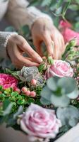 pink and grey roses box, ai photo