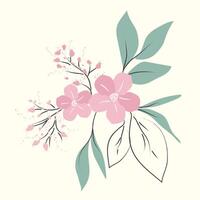 Flower and Leave Assortment Illustration vector