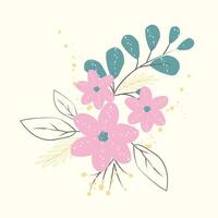 Flower and Leave Assortment Illustration vector