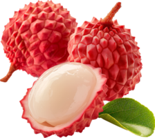 Fresh lychee fruit isolated on a transparent background png