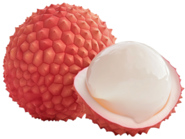 Fresh lychee fruit isolated on a transparent background png