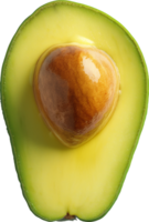 Ripe Avocado fruit slice isolated on a transparent background png